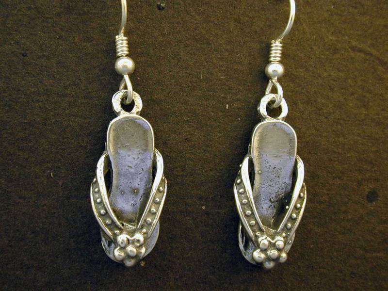 sterling Silber Flip-Flop-Schuh Auf Schwere Französisch Drähte von peteconder