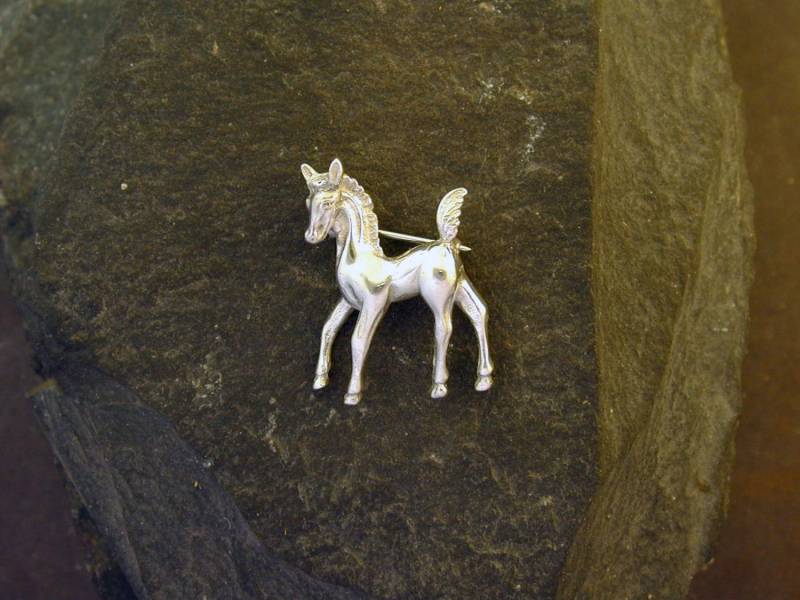sterling Silber Fohlen Pony Pferd Brosche von peteconder