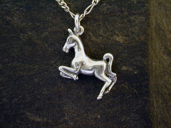 sterling Silber Pferdeanhänger An Einer Kette von peteconder