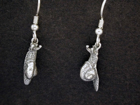 sterling Silber Schnecken Ohrringe An Schweren Brisuren von peteconder