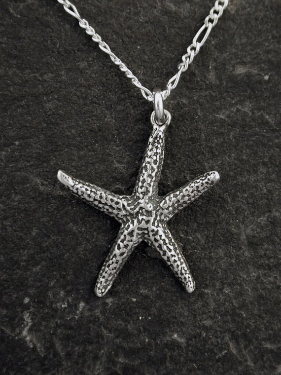 sterling Silber Seestern Anhänger An Einer Kette von peteconder