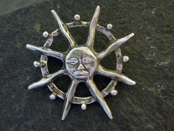 sterling Silber Sonnen Brosche von peteconder