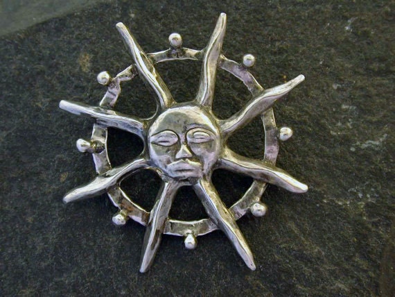 sterling Silber Sonnen Brosche von peteconder