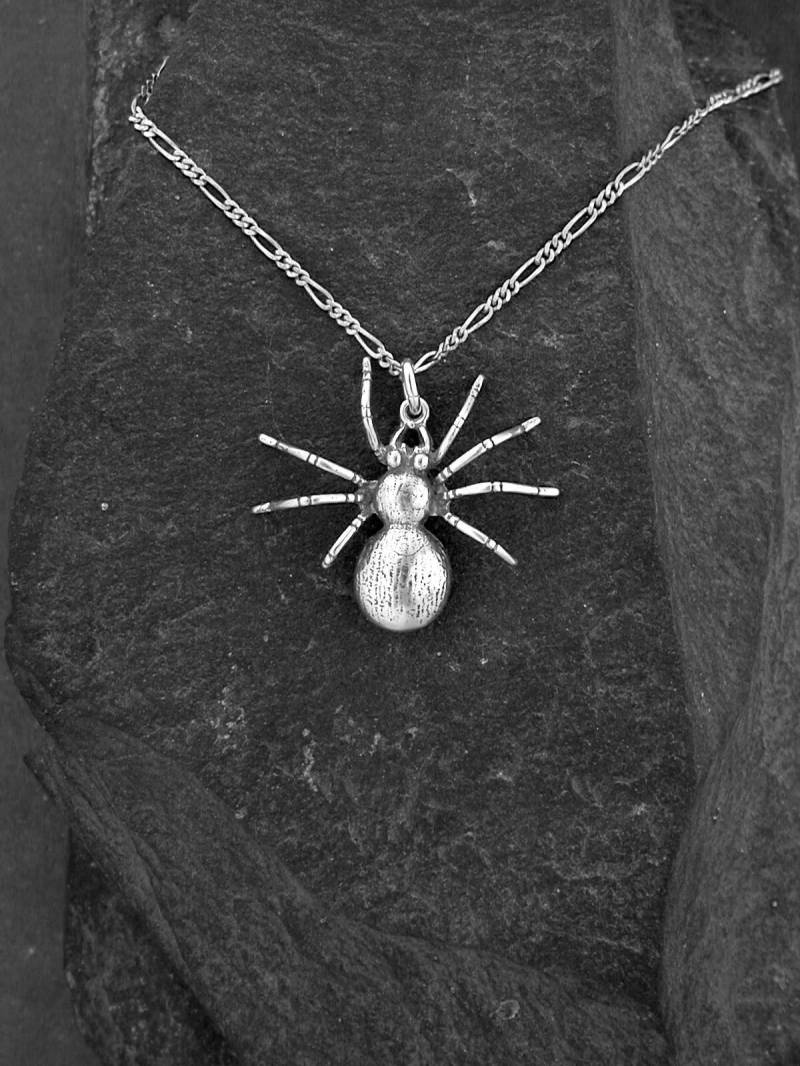 sterling Silber Spider Anhänger An Einer Silberkette von peteconder