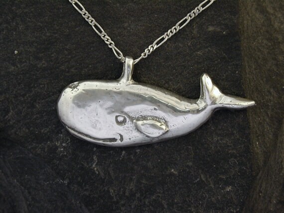 sterling Silber Wal Anhänger An Einer Kette von peteconder