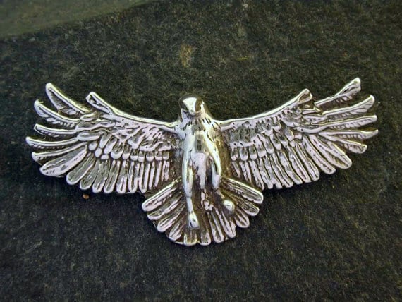 sterling Silver Hawk Brosche von peteconder