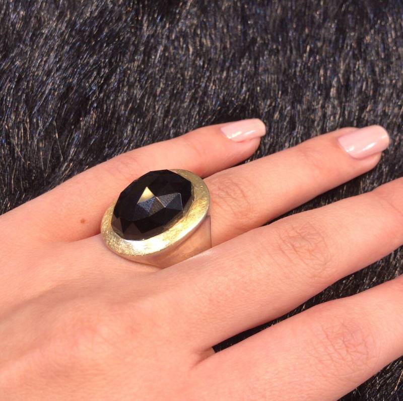 Exklusiver Sterlingsilber-Ring Mit Schwarzem Onyx Im Rose Cut Eleganz Und Raffinesse Vereint R02Ox von petererker