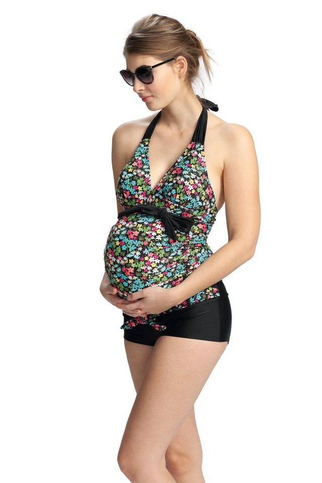 petit amour Umstands-Tankini ALBERTA Umstandsbademode maternity swimwear Bademode für Schwangere (Set, 2er Pack) Raffinierte Umstandsbademode mit Gürteldetail & Neckholder von petit amour