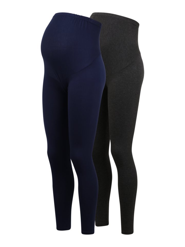 petit amour Umstandsleggings JULIA 2 Schwangerschaftshosen, lang, Umstandsmode Umstandshosen (2er Pack Set, 2-tlg., mit integriertem Gummibund zum Mitwachsen) mit elastischem Bund und langem Bein von petit amour