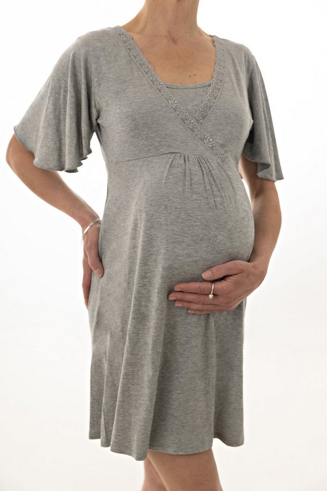petit amour Umstandsnachthemd GILBERTA Umstandskleid Stillnachthemd Kleid schwanger Stillkleid Jerseykleid bequem zu tragen von petit amour