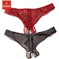 Witt Weiden Damen String-Ouvert rot+schwarz von petite fleur gold