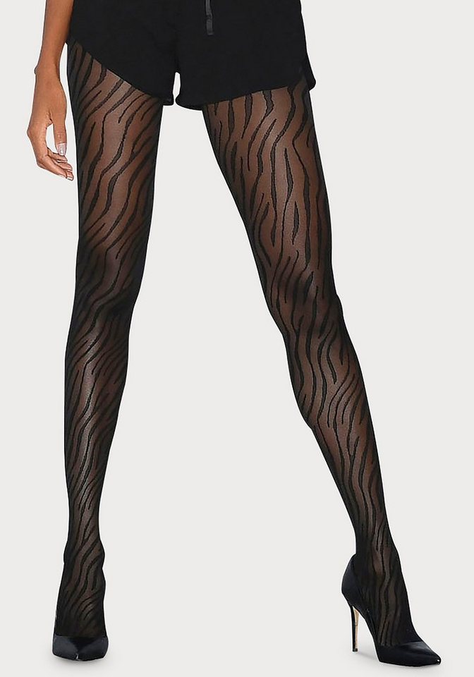 petite fleur gold Feinstrumpfhose 20 DEN mit animal Print von petite fleur gold