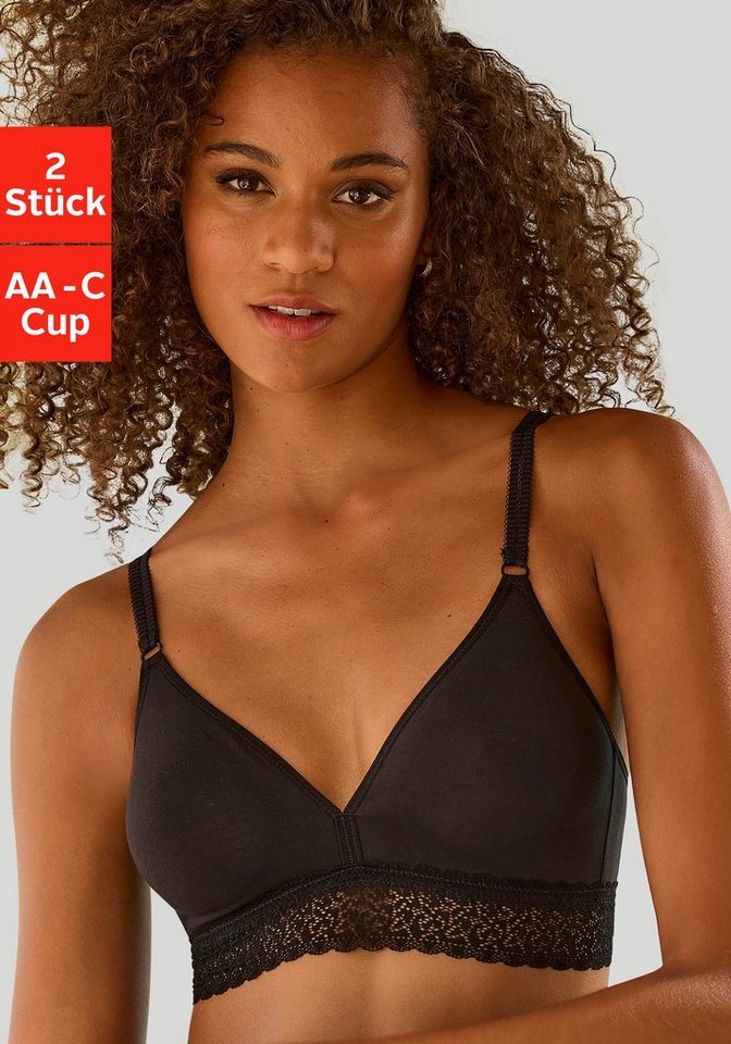 petite fleur Bralette-BH (Packung, 2 Stück) ohne Bügel im attraktiven Doppelpack von petite fleur