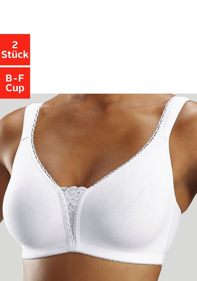 petite fleur Soft-BH (Packung, 2 Stück) ohne Bügel mit Spitzen-Details von petite fleur