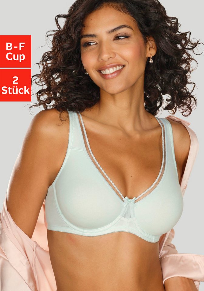 petite fleur Minimizer-BH (Packung, 2 Stück) aus Baumwolle mit nahtlosen Cups, Basic Dessous von petite fleur