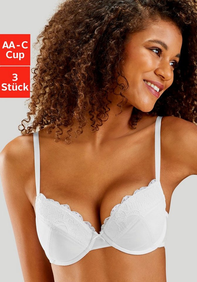 petite fleur Push-up-BH (Packung, 3 Stück) mit Bügel, Dessous von petite fleur