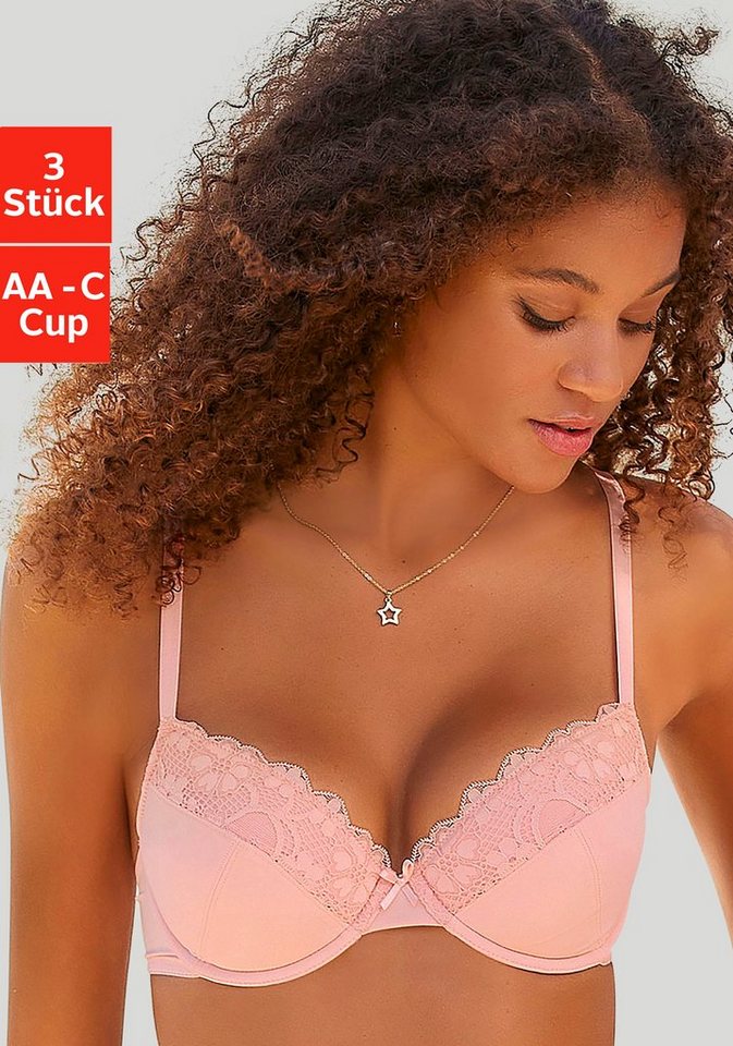 petite fleur Push-up-BH (Packung, 3 Stück) mit Bügel, Dessous von petite fleur