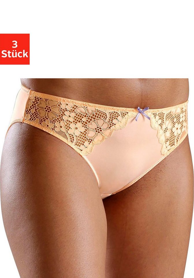 petite fleur Slip (3-St) mit leicht transparenter Jacquardspitze an den Seiten von petite fleur