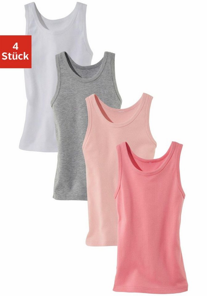 Vivance Unterhemd (Packung, 4-St) in rosa Farben, Tanktop, Unterziehshirt von Vivance