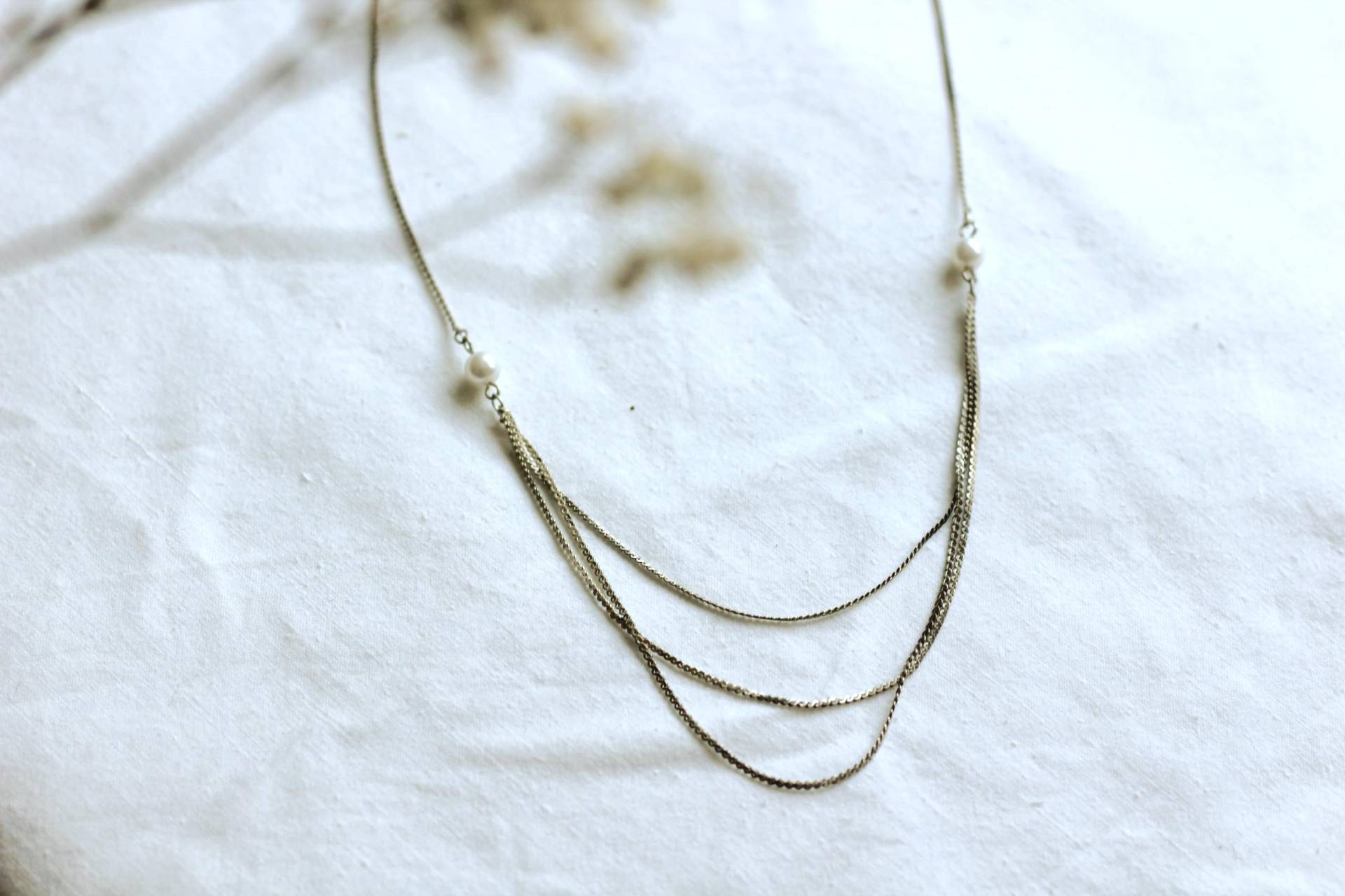 Filigrane Perlenkette, Halskette Mit Perlen, Vintage Brautschmuck von petitebijouterie