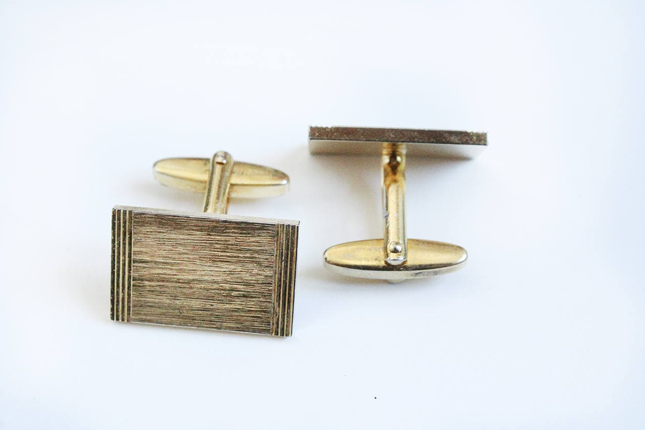 Vintage Manschettenknöpfe Vergoldet, Männer Accessoires, Geschenke Für Ihn, Männerschmuck Gold, 1980Er Jahre Schmuck von petitebijouterie