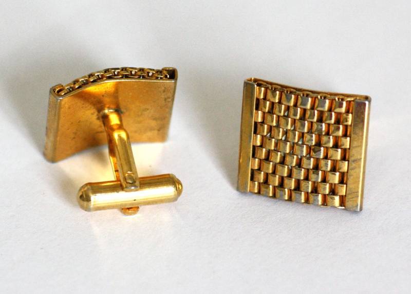 Vintage Manschettenknöpfe Vergoldet, Männer Accessoires, Geschenke Für Ihn, Männerschmuck Gold, 1980Er Jahre Schmuck von petitebijouterie