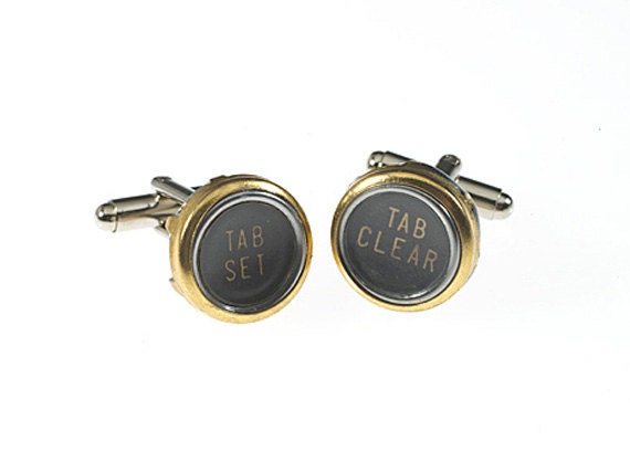 Vintage Schreibmaschine Funktion Schlüssel Manschettenknöpfe | Gold von petitev