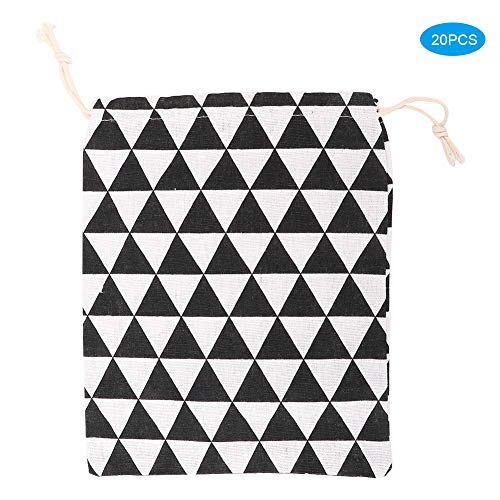 20pcs 19x24 cm Baumwolltuch Aufbewahrung Beutel großer Kapazitäts Kordelzug Weiß weiß von petjoyful