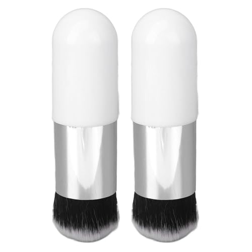 Foundation Pinsel künstlicher Faser weicher mollierbares tragbares Make -up für Frauen weiß Silber Foundation Pinsel künstlicher Faser weicher mollierbares tragbares Make -up für Frauen weiß Silber von petjoyful