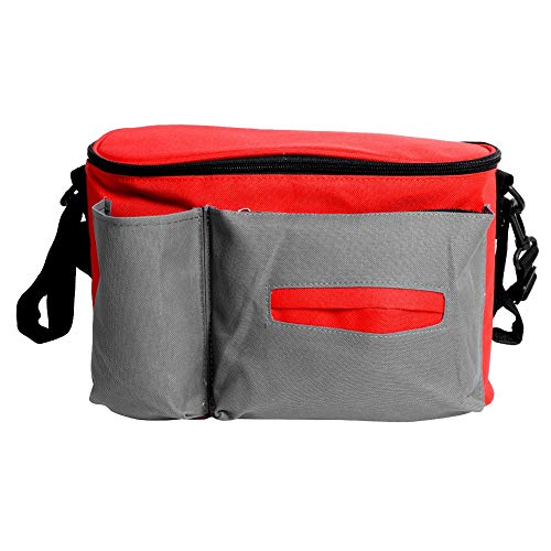 petjoyful Multi -Funktion wasserdichtes Umhängetasche Buggy Accessoires Kinderwagen Hanging Storage Bag (Draußen grau und orange im Inneren) von petjoyful