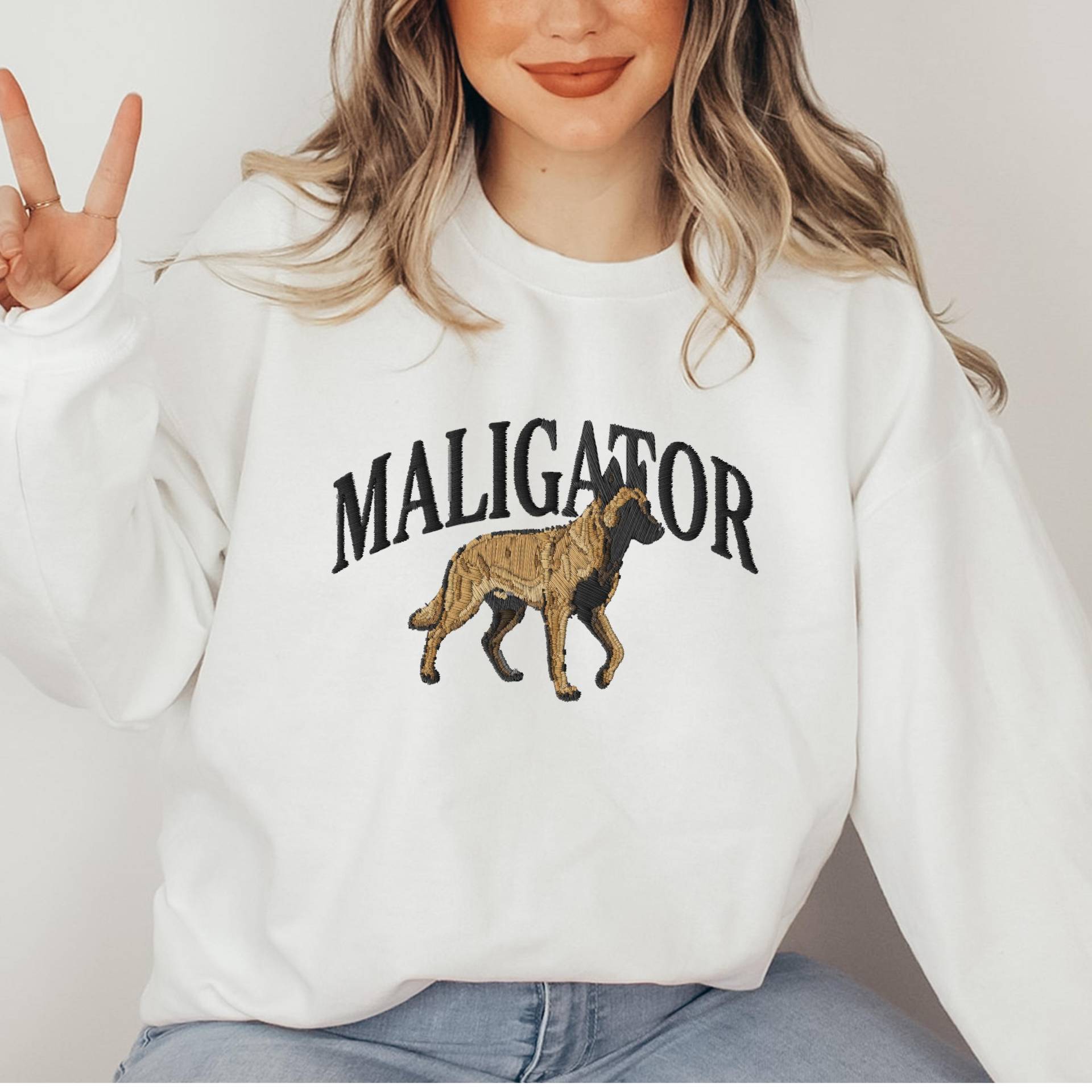 Maligator Besticktes Sweatshit, Malinois Sweater, Geschenk Mali Mama Maligator Besticktes Sweatshit, Malinois Sweater, Geschenk Mali Mama von petsters