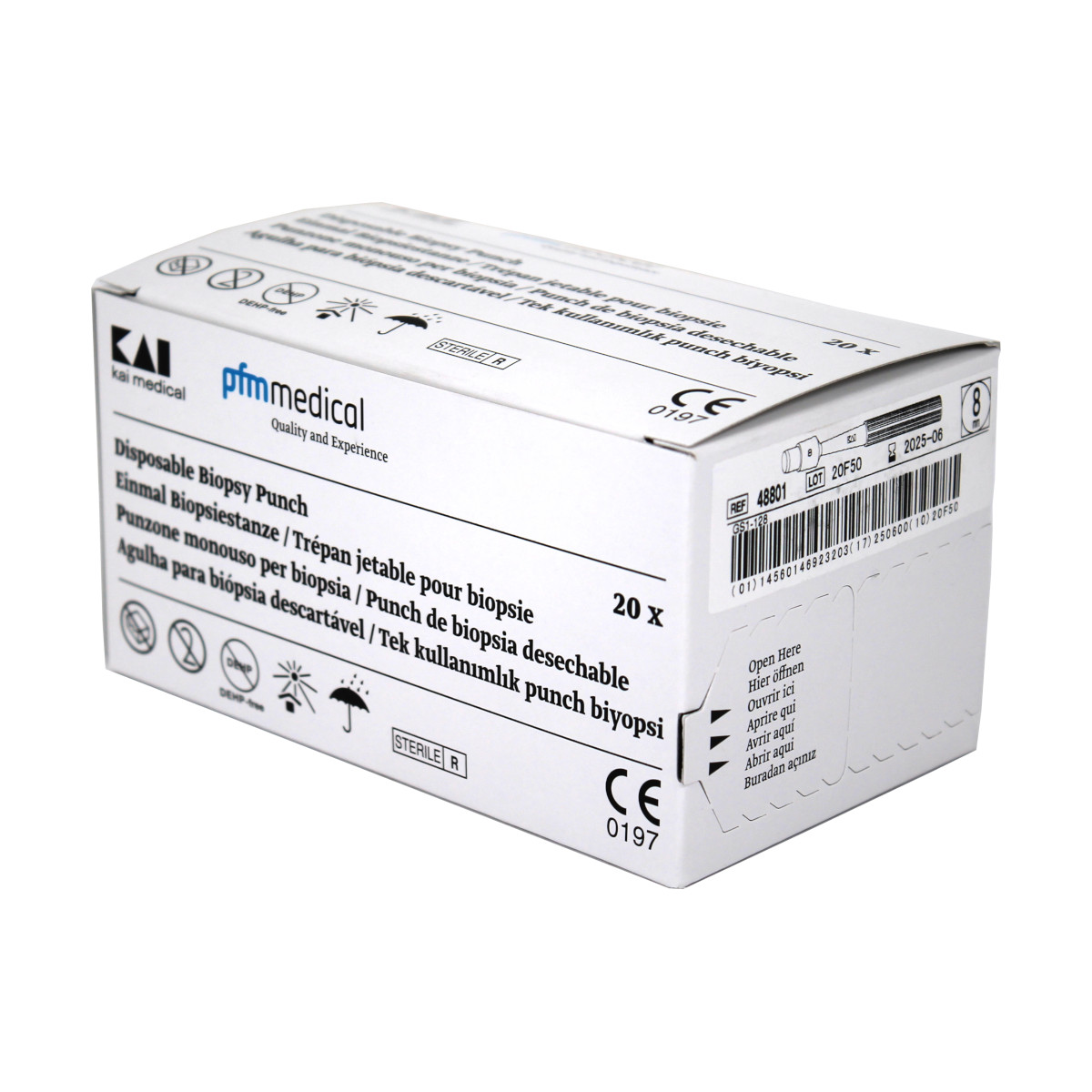 pfm medical 48801 Einmal Biopsiestanze Biopsy Punch 8 mm 20 Stück von pfm medical