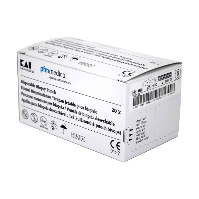 pfm medical 48801 Einmal Biopsiestanze Biopsy Punch 8 mm 20 Stück von pfm medical