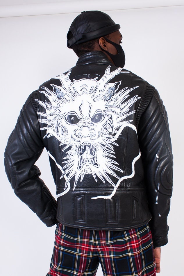 Philipp Chung "Enter The Dragon" Individuelle Vintage Bikerjacke von philippchung