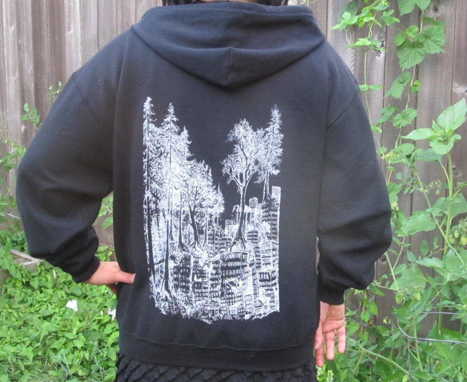 Black Forest Wins Hoodie - Schwarz, L, Grün Anarchist Hoody Zip Zeichnung Punk-Shirt Pullover Hooded Sweatshirt Hood von phoenixcompost
