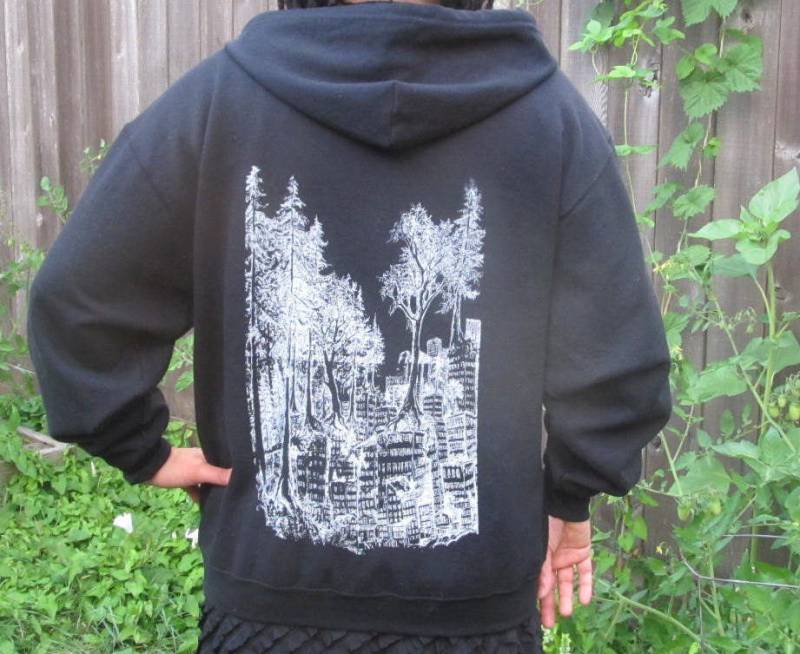 Black Forest Wins Hoodie - Schwarz, L, Grün Anarchist Hoody Zip Zeichnung Punk-Shirt Pullover Hooded Sweatshirt Hood von phoenixcompost