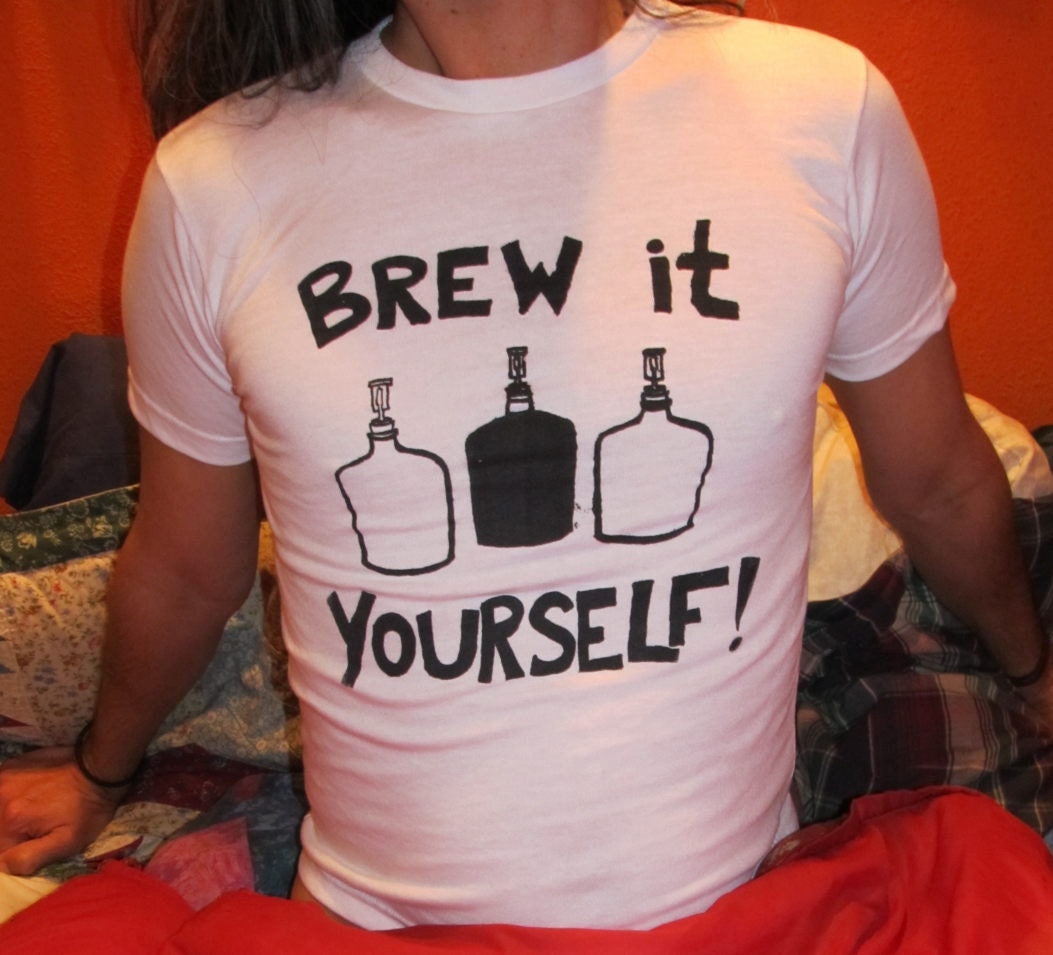 It Yourself, Medium, Schwarz Auf Weiß, Screenprint Tshirt - Bier Shirt, Unisex Homebrew Shirt W Glasballons Zu Brauen von phoenixcompost