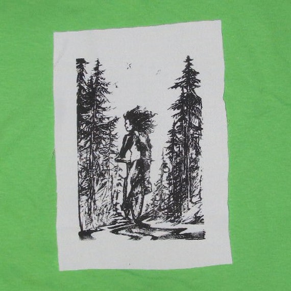 Patch - Wald Mit Dem Fahrrad, Schwarz Auf Weiß Punk Patch, Fahrrad Flicken, Grüne Anarchie Wildfang Natur Frau Eco Krieger Erde Zuerst von phoenixcompost