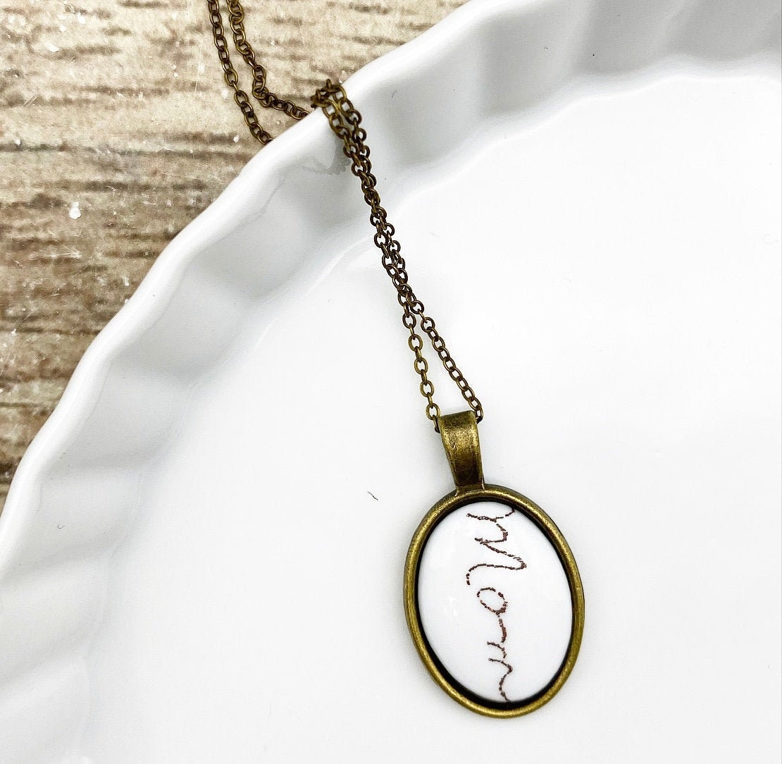 Personalisierte Handgeschriebene Halskette - Gedenkschmuck, Muttertagsgeschenk, Geburtstagsgeschenk von phpottery