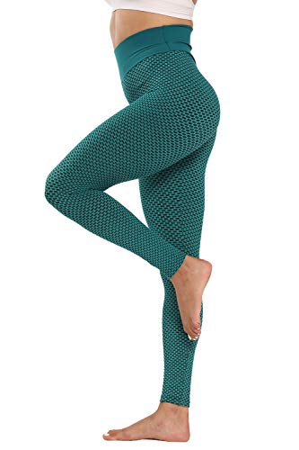 piannao Damen Gym Leggins Hohe Taille Kompressions Push Up Leggings Frauen Honeycomb Fitnesshose von piannao