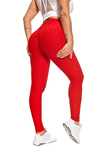 piannao Damen Gym Leggins Hohe Taille Kompressions Push Up Leggings Frauen Honeycomb Fitnesshose von piannao