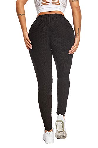 piannao Damen Gym Leggins Hohe Taille Kompressions Push Up Leggings Frauen Honeycomb Fitnesshose von piannao