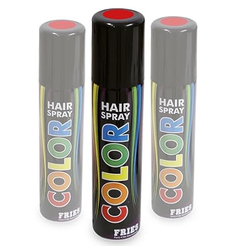 3 Dosen Haarspray rot - Set-Preis für 3x 100ml. Colorspray für Karneval, Fasching, Halloween und Party von pibivibi