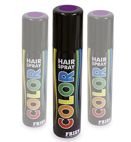 3x Haarspray lila im Spar-Set: 3 Dosen zu je 100ml. Colorspray für Karneval, Fasching, Halloween und Party von pibivibi