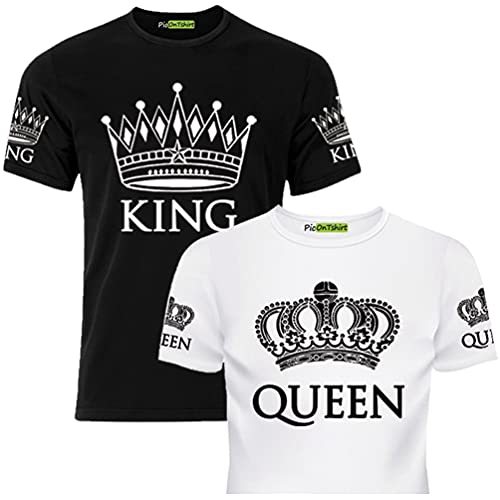 2 Stück King Queen Partner Tshirt Passende Pärchen T-Shirt 2er Set für Paare Geschenke Matching Shirts for Couples Damen und Herren Partnerlook 2 Stück King Queen Partner Tshirt Passende Pärchen T-Shirt 2er Set für Paare Geschenke Matching Shirts for Couples Damen und Herren Partnerlook von picontshirt