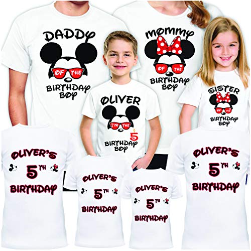 Geburtstag T-Shirts Familie Urlaub Partnerlook 2025, Namen Personalisiertes Set 3 4 5 6 Stück von picontshirt