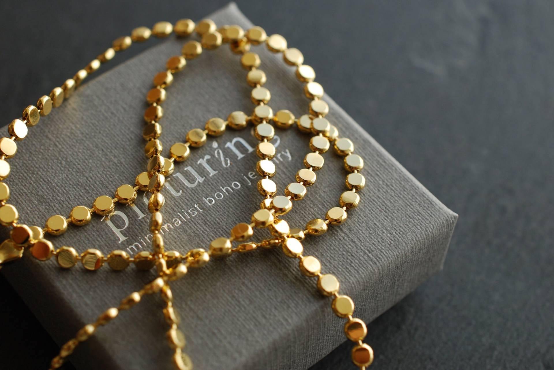 16 K Vergoldete Kette Zum Kombinieren . Layering von picturing