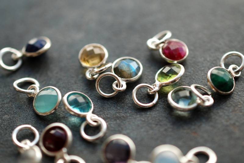 Edelstein-Anhänger Für Geburtsstein-Kette/Recyceltes Silber Geburtstagsgeschenke Personalisierte Geschenke von picturing