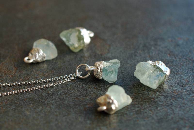 Rohe Edelstein-Anhänger | Wahlweise Mit Kette/sterling-Silber Boho-Schmuck Personalisierte Geschenke von picturing