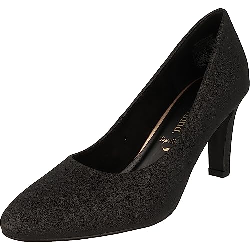 piece of mind. Damen Schuhe Bequeme High-Heel Pumps 224-142 Glitzer Schwarz (eu_Footwear_Size_System, Adult, Numeric, medium, Numeric_40) von piece of mind.
